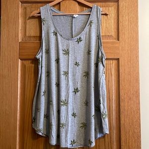 Old Navy grey palm tree tank